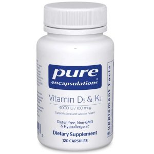 PURE Encapsulations Vitamin D3 & K2, 120 capsules